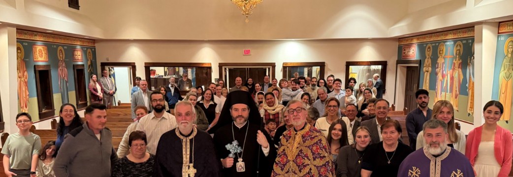 The parish gathered with its clergy and the visiting bishop in the nave during Holy Week.
